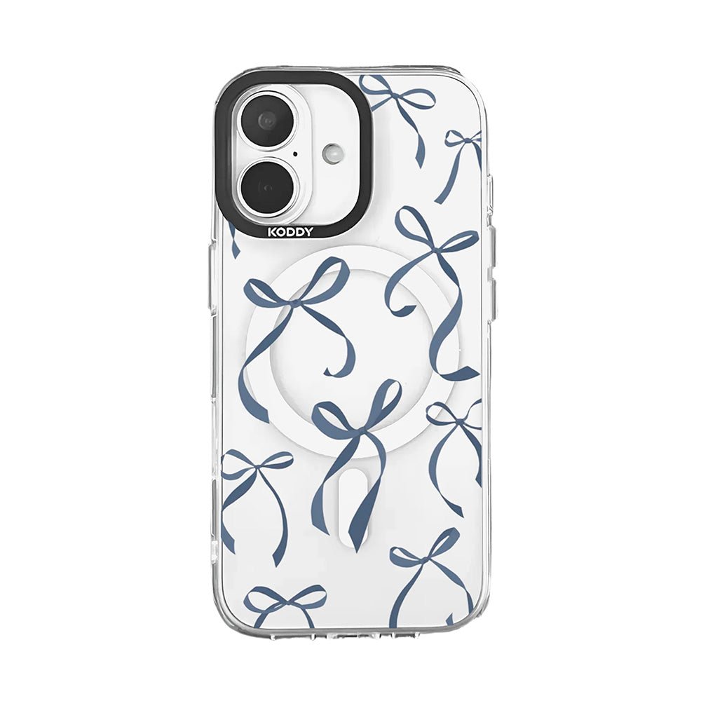 Petite Navy Ribbon Bows Protective iPhone Case - KODDY
