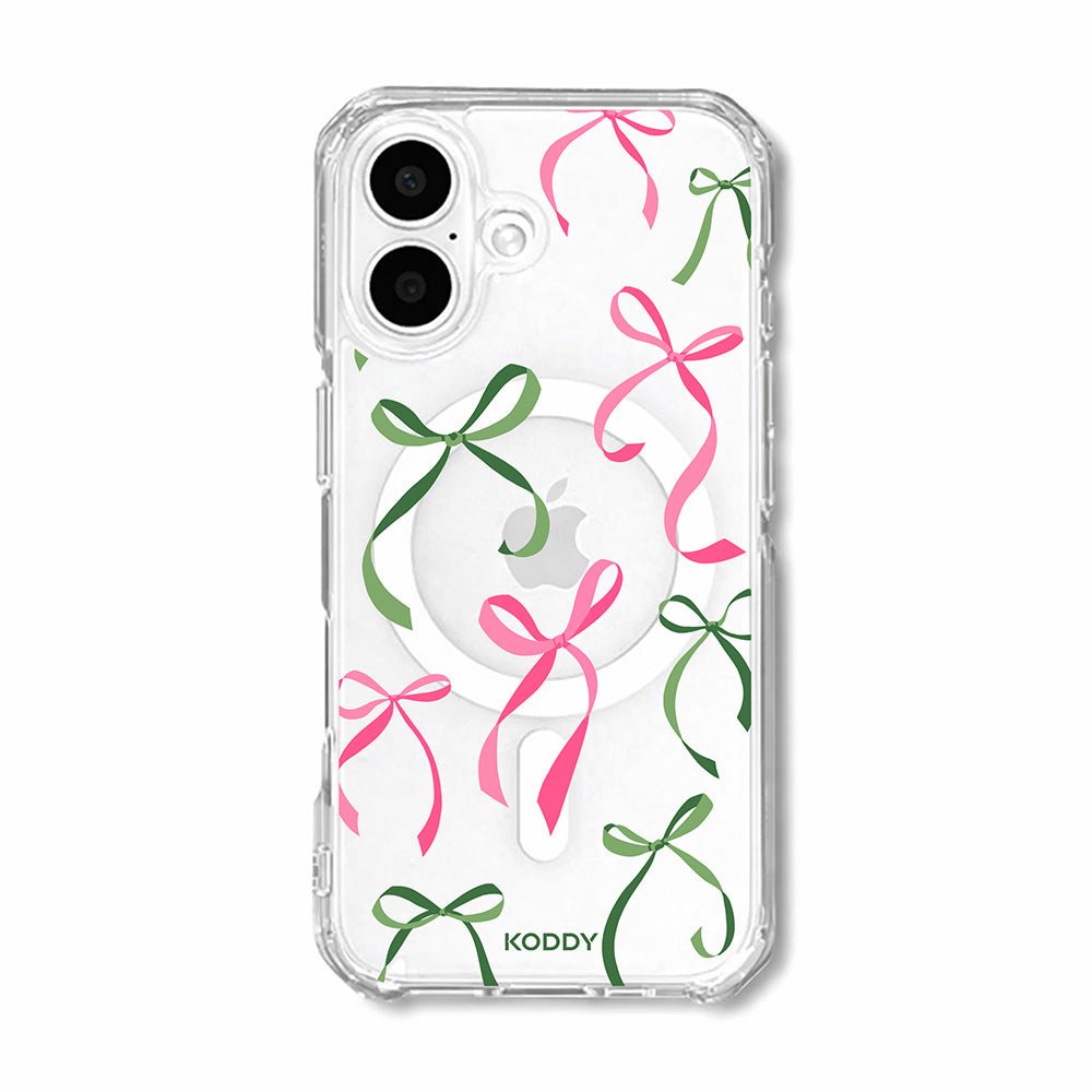 Petite Pink and Green Ribbon Bows Phone Case-KODDY aesthetic iphone case UK