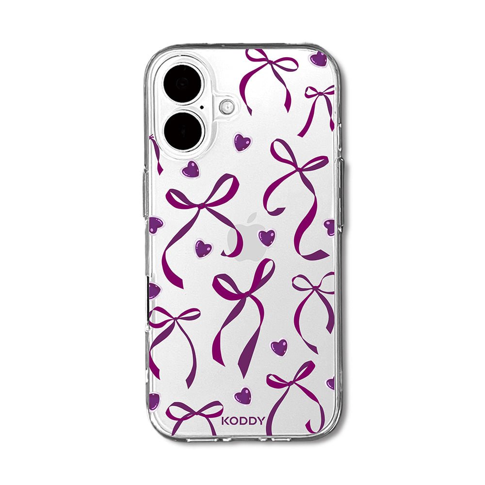 Petite Purple Ribbon Bows and Hearts Phone Case - KODDY