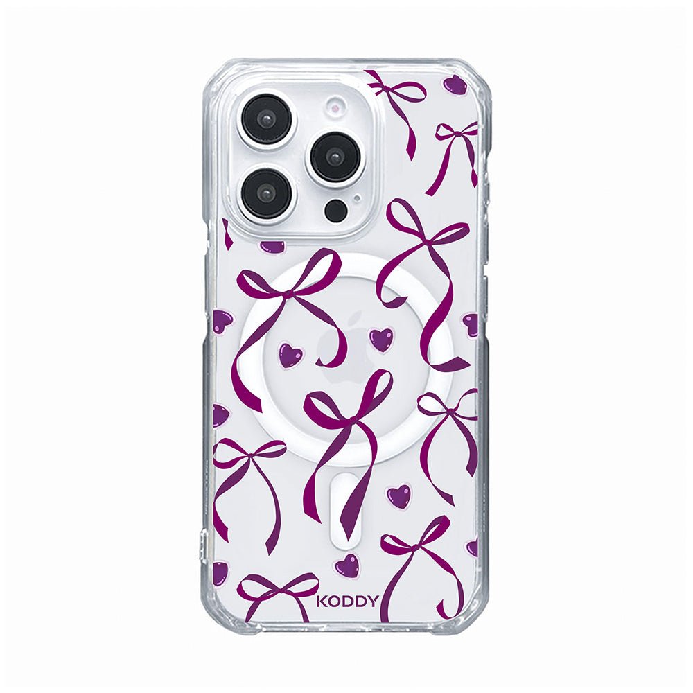 Petite Purple Ribbon Bows and Hearts Phone Case - KODDY