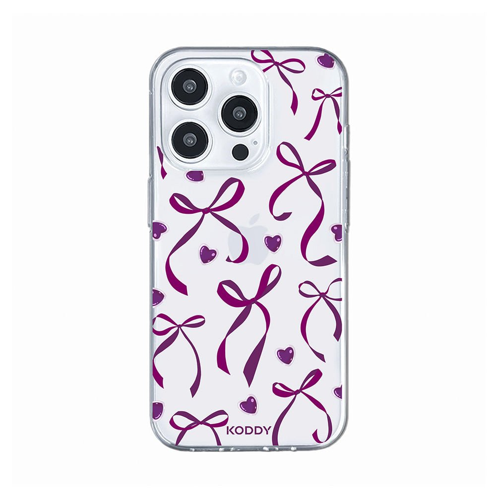 Petite Purple Ribbon Bows and Hearts Phone Case - KODDY