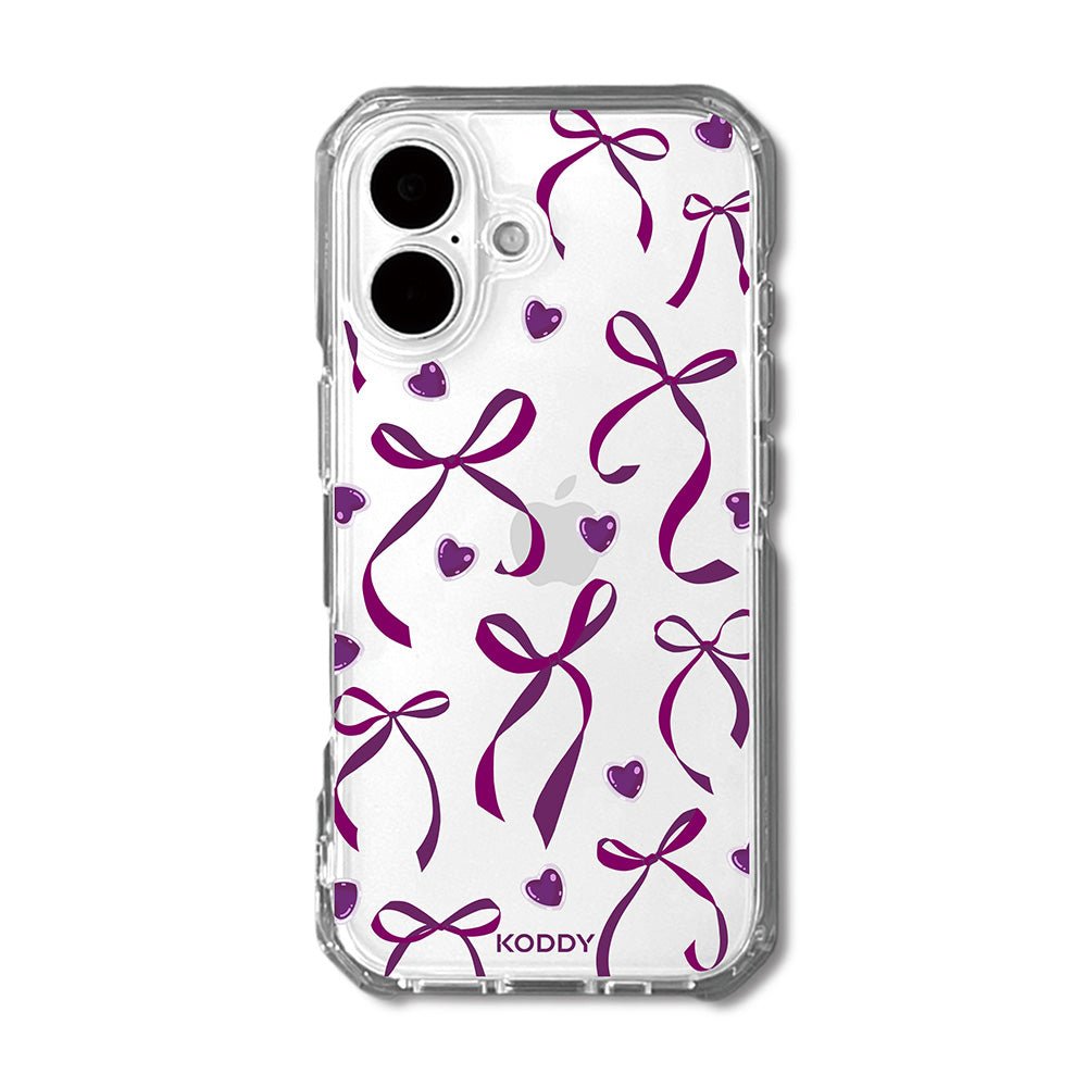 Petite Purple Ribbon Bows and Hearts Phone Case - KODDY