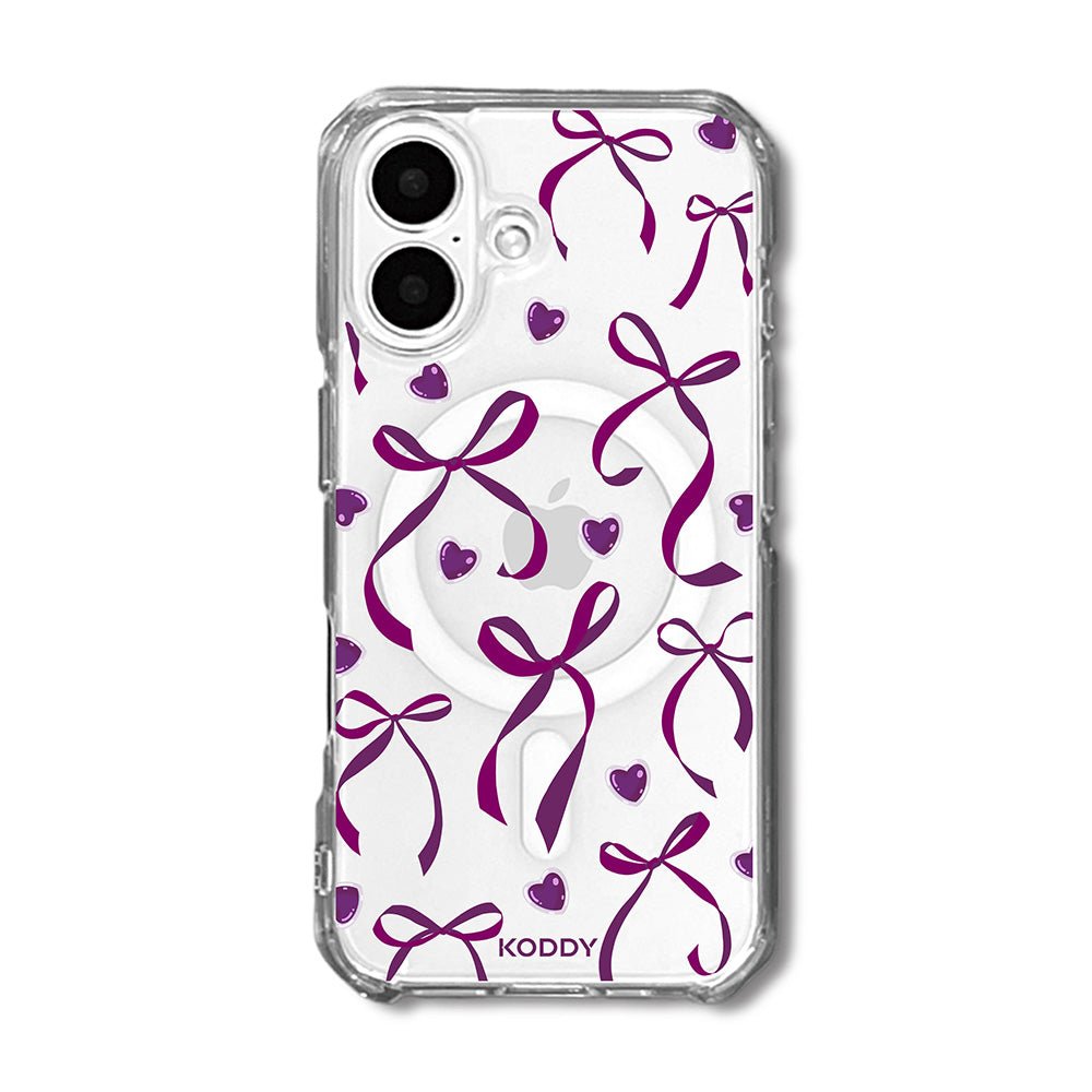Petite Purple Ribbon Bows and Hearts Phone Case - KODDY