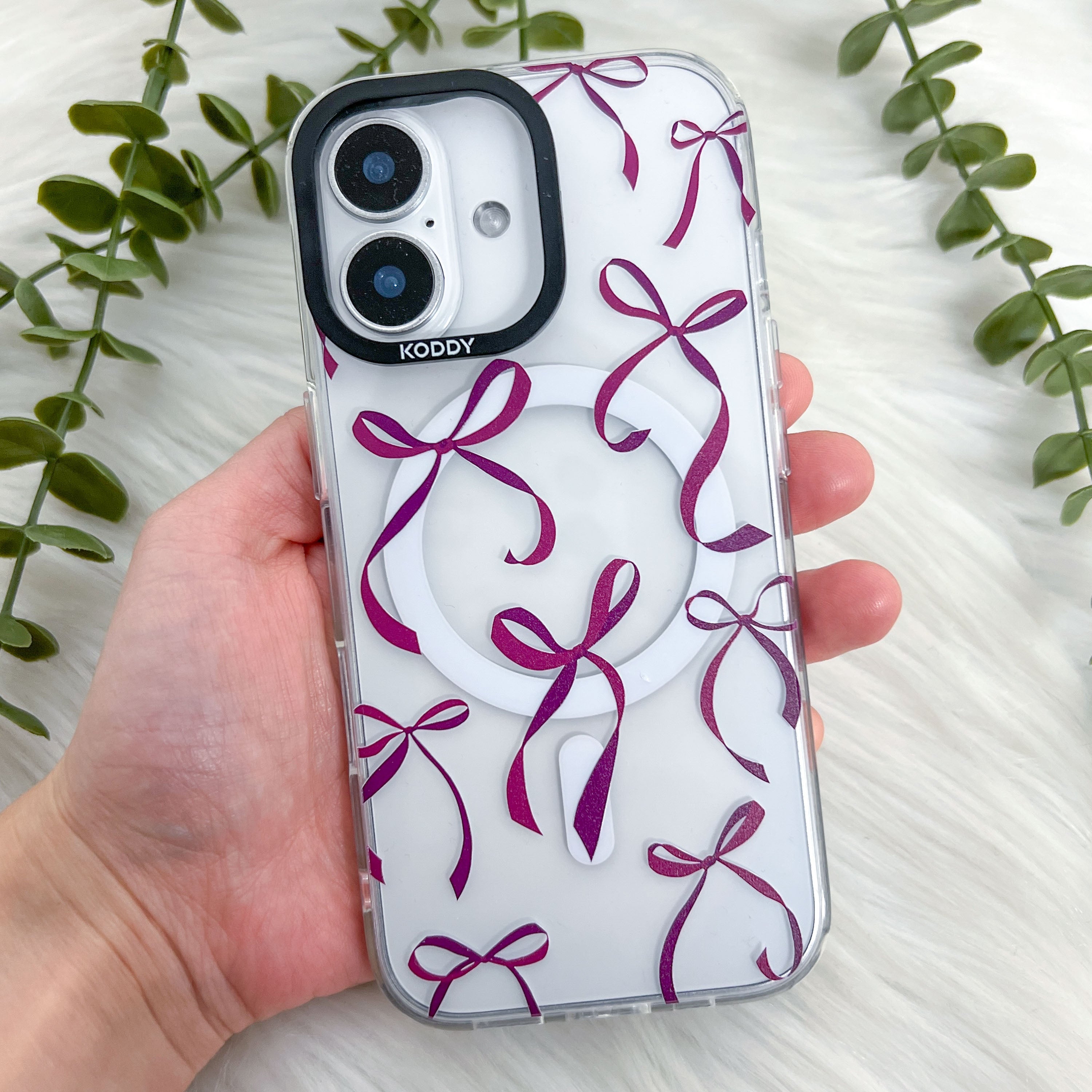 Petite Purple Ribbon Bows iPhone Case - KODDY