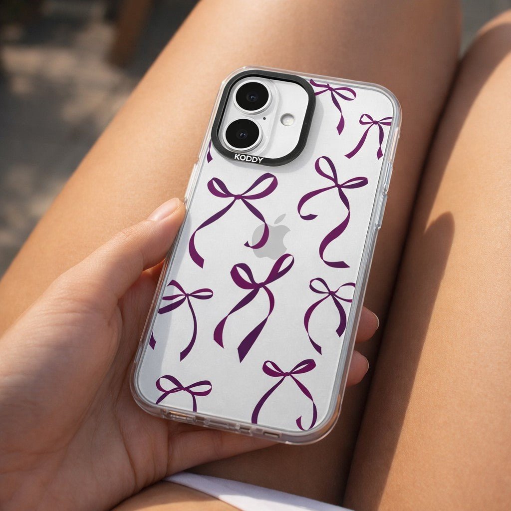 Petite Purple Ribbon Bows iPhone Case - KODDY aesthetic iphone case UK