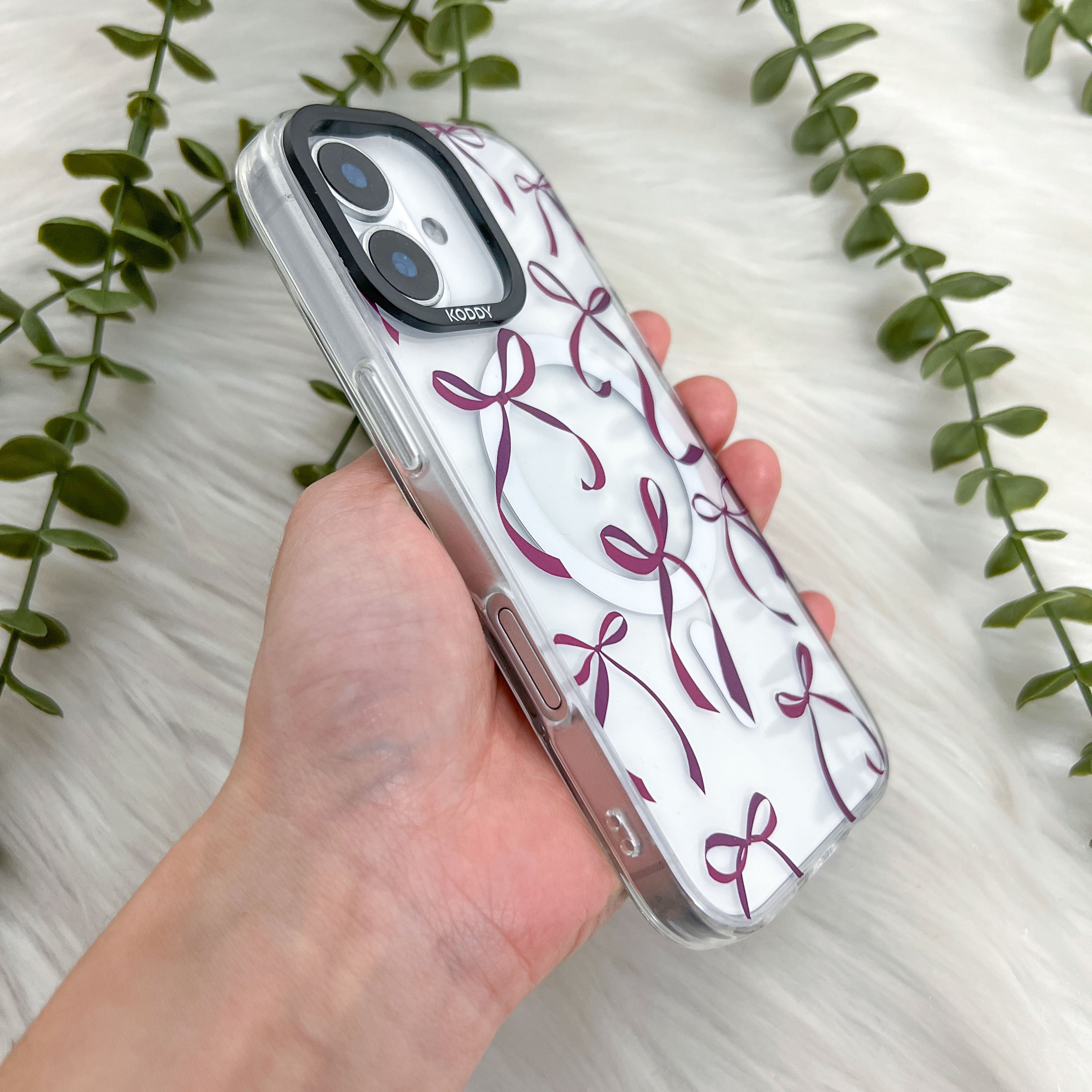 Petite Purple Ribbon Bows iPhone Case - KODDY