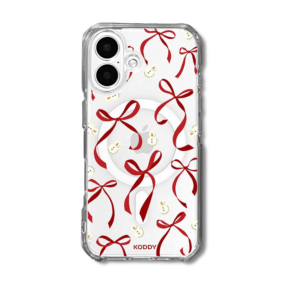 Petite Red Bows and Snowmen Phone Case-KODDY aesthetic iphone case UK