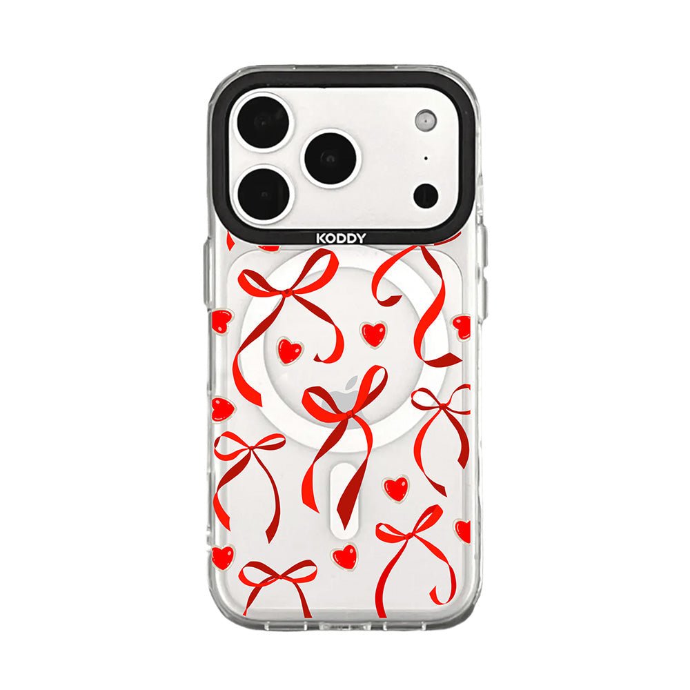 Pink Bubble Pattern Hearts iPhone Case - KODDY