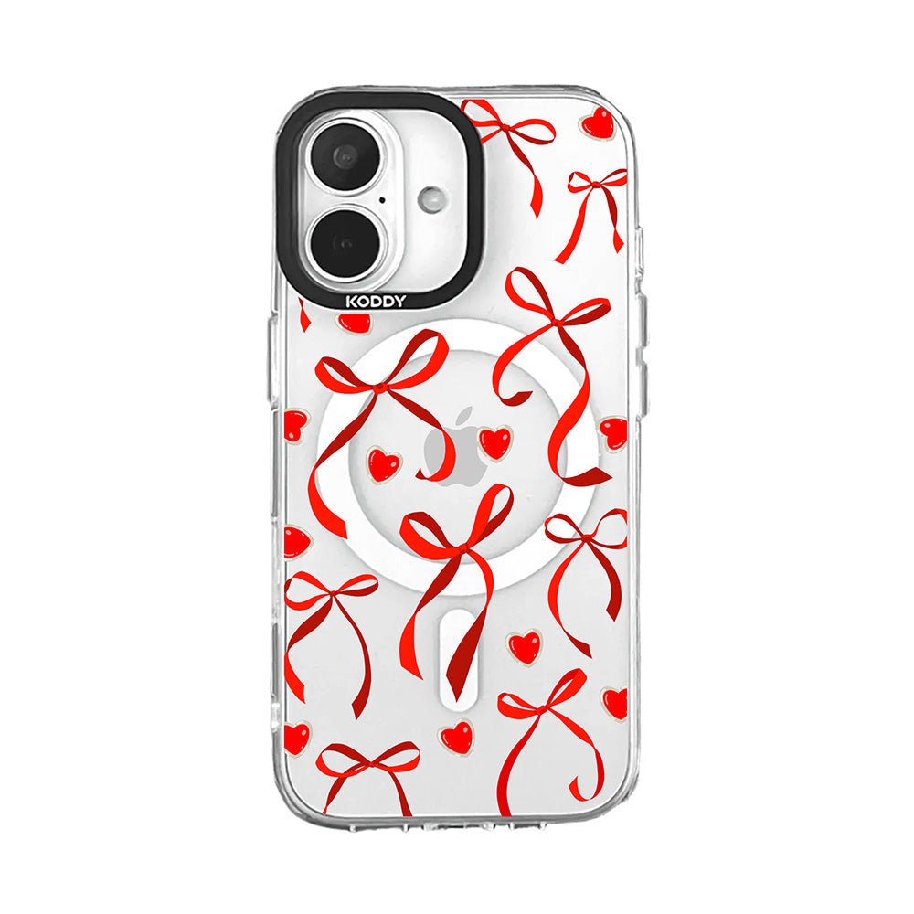 Pink Bubble Pattern Hearts iPhone Case - KODDY