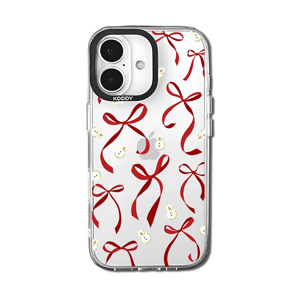 Petite Red Ribbon Bows and Snowmen iPhone Case