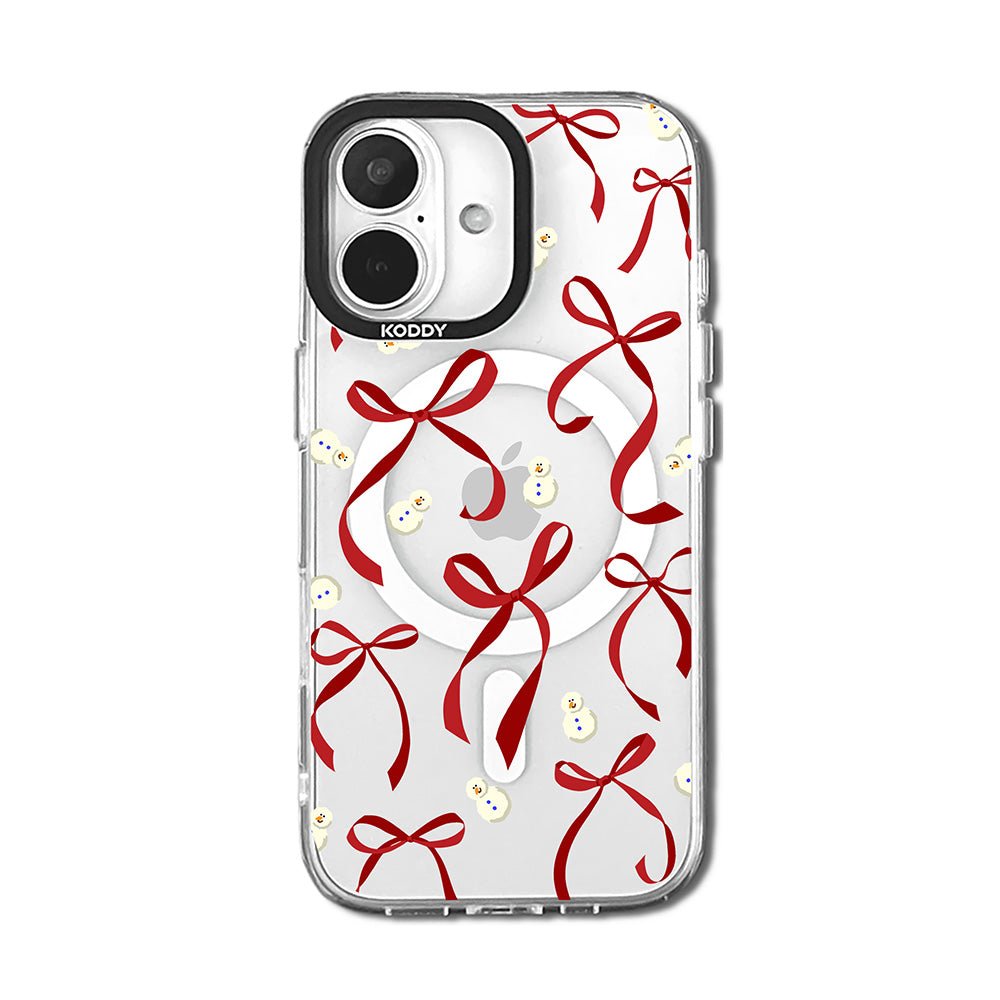 Petite Red Ribbon Bows and Snowmen iPhone Case