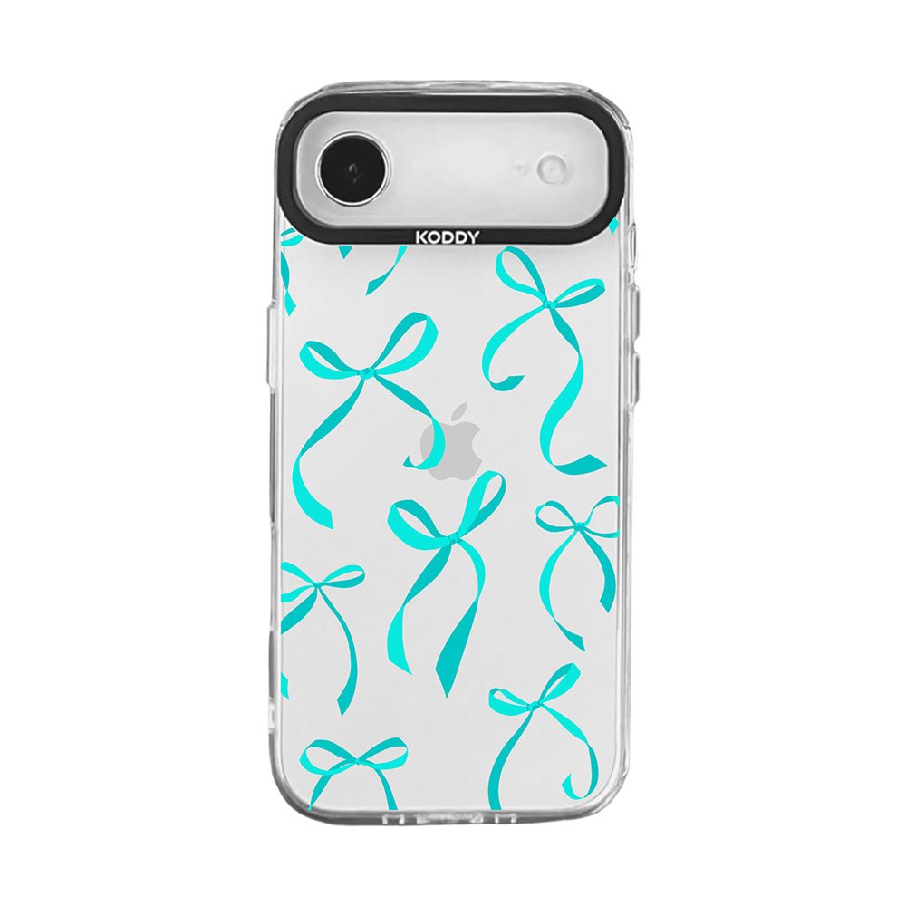 Petite Turquoise Ribbon Bows iPhone Case