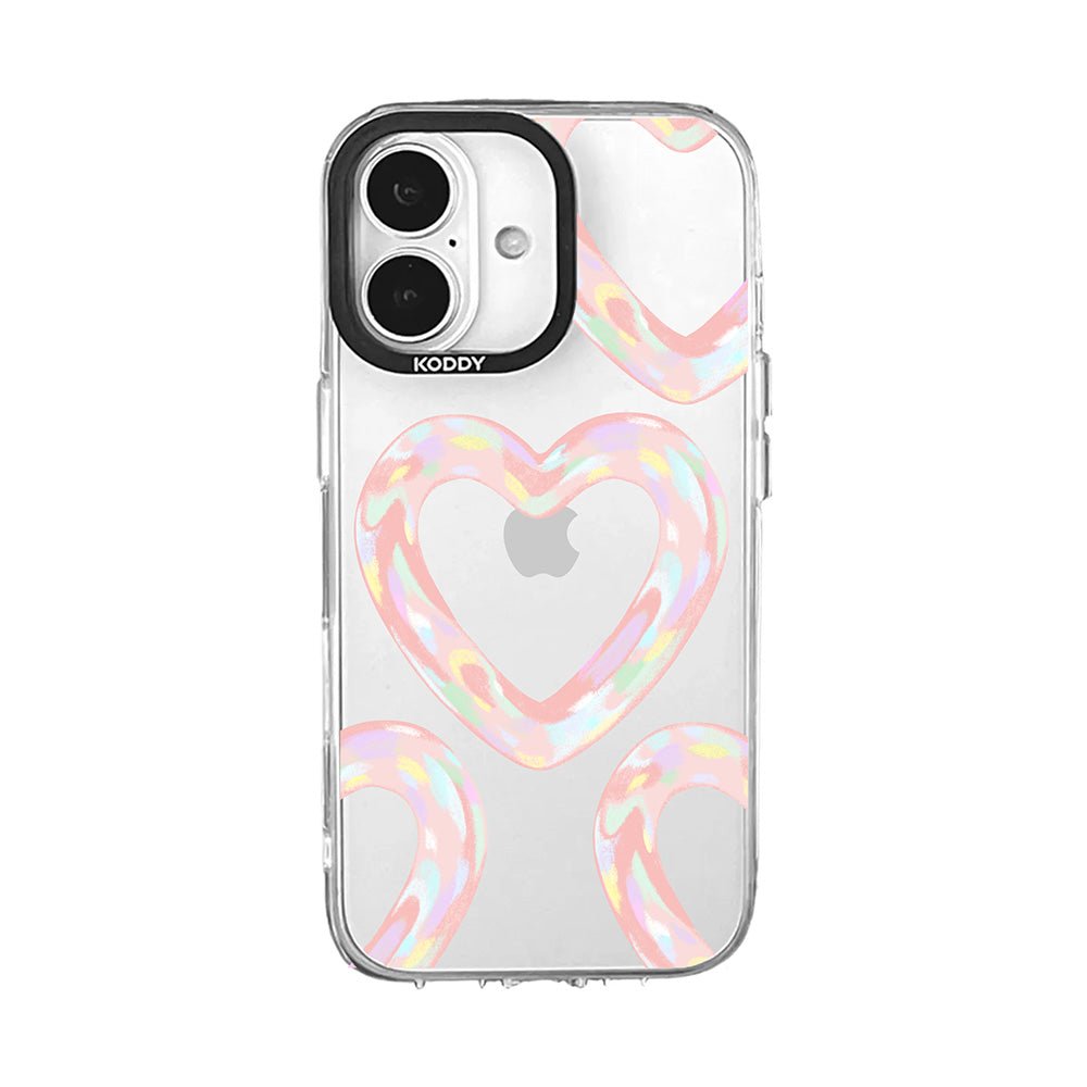 Pink Bubble Pattern Hearts iPhone Case - KODDY