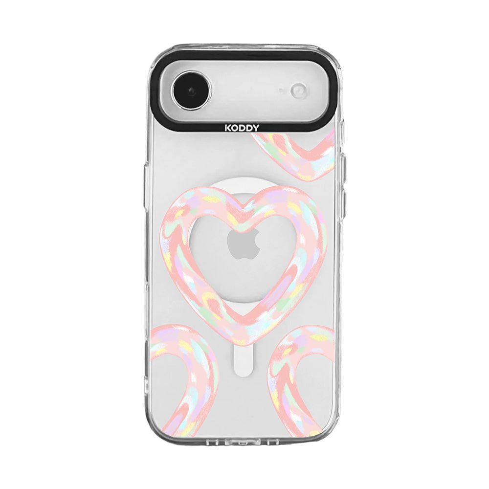 Pink Bubble Pattern Hearts iPhone Case - KODDY