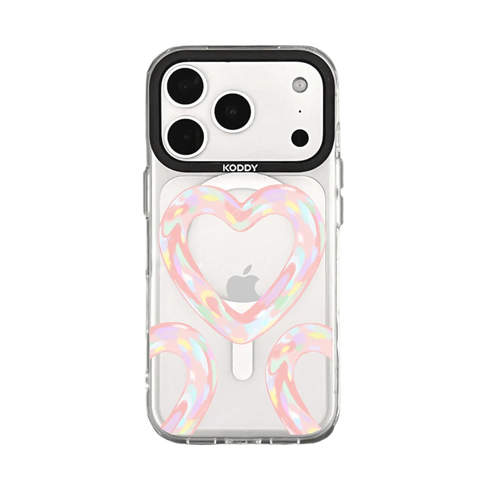 Pink Bubble Pattern Hearts iPhone Case - KODDY