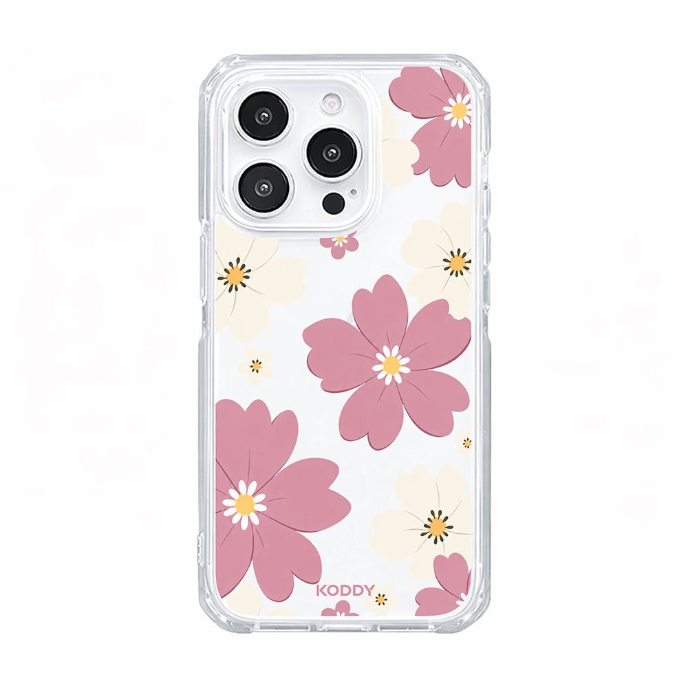 Pink Floral Aesthetic Clear Phone Case