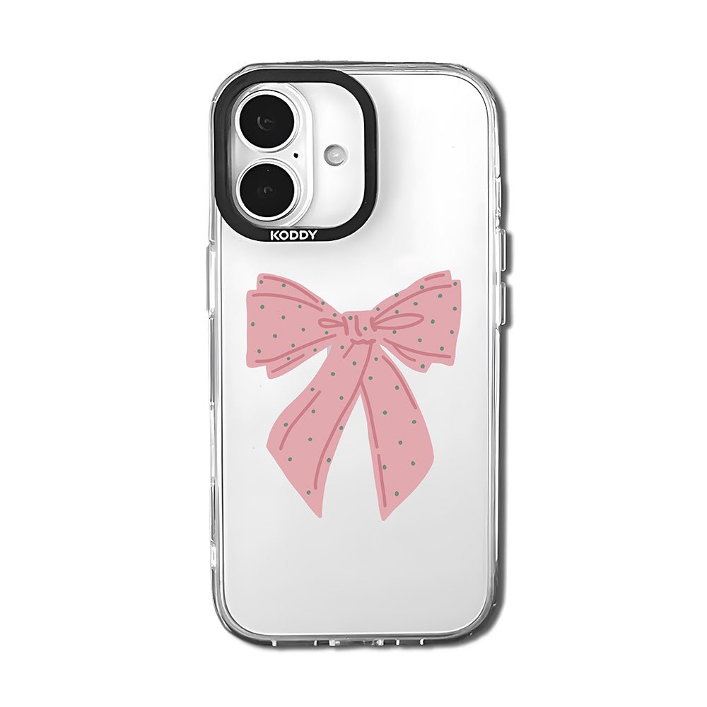 Polka Dot Pink Ribbon iPhone Case-KODDY