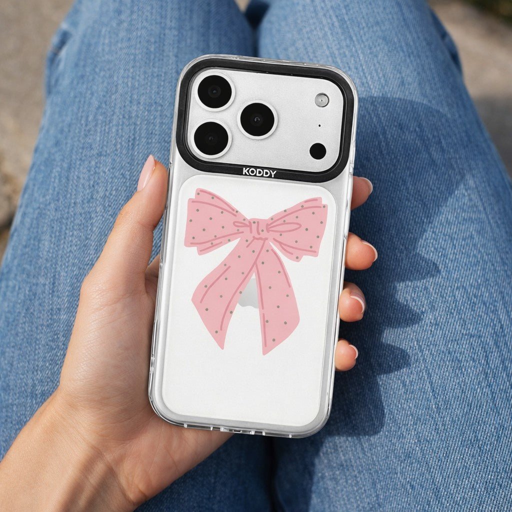 Polka Dot Pink Ribbon iPhone Case - KODDY aesthetic iphone case UK