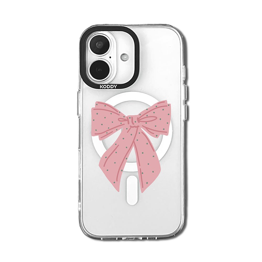 Polka Dot Pink Ribbon iPhone Case-KODDY