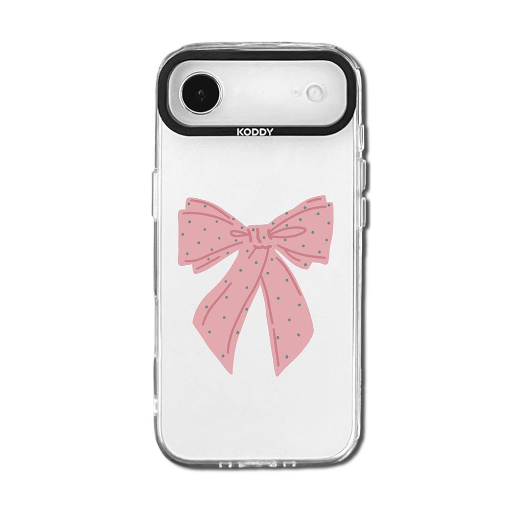 Polka Dot Pink Ribbon iPhone Case-KODDY