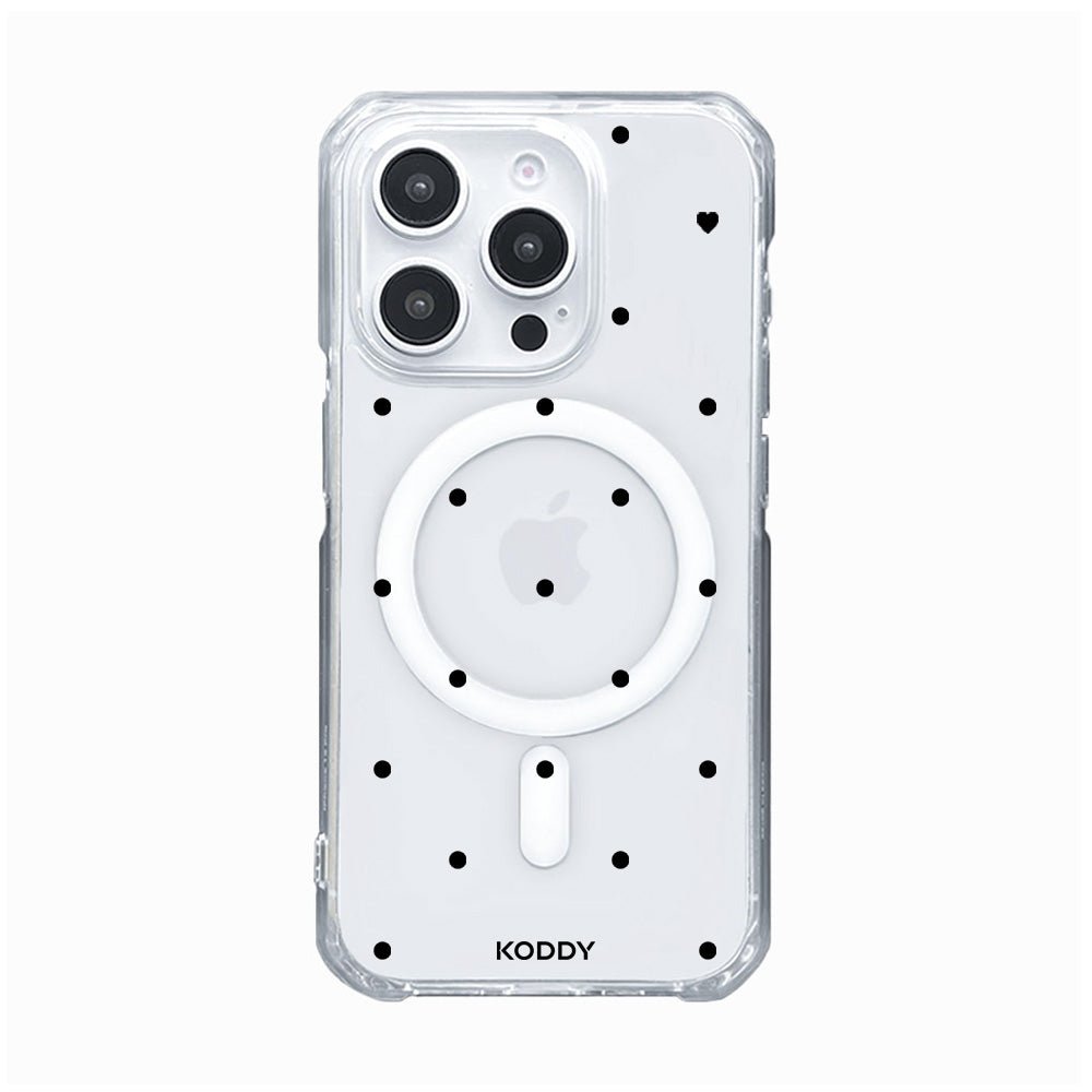 Polka Dot with Love in Black Phone Case - KODDY
