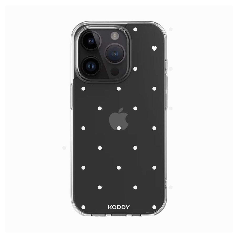 Polka Dot with Love in White Phone Case - KODDY