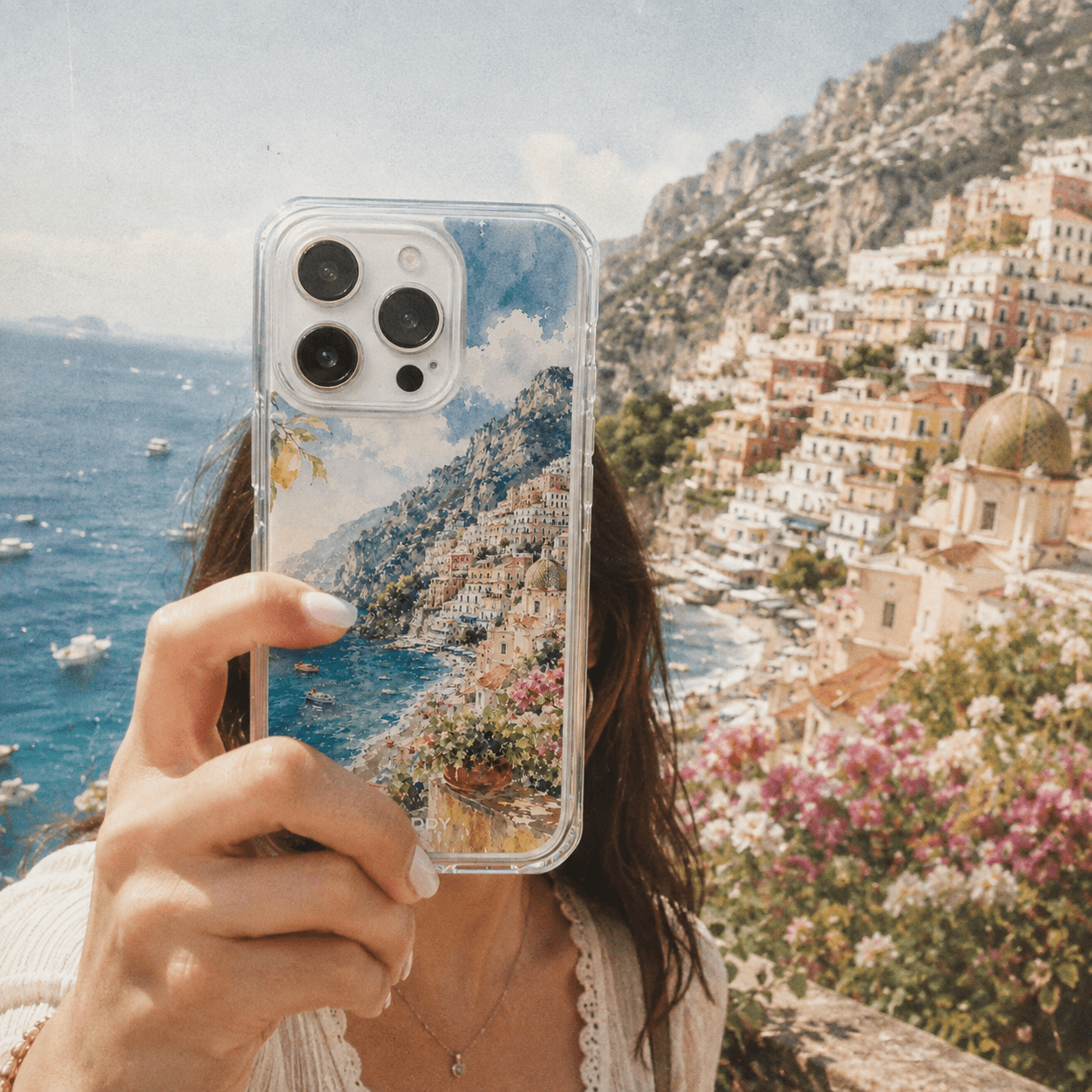 Positano Amalfi Sunray Watercolor Phone Case-KODDY aesthetic iphone case UK