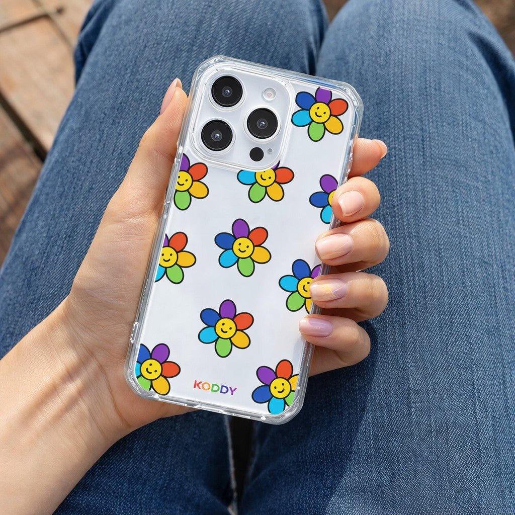 Rainbow Smile Daisy Phone Case - KODDY aesthetic iphone case UK