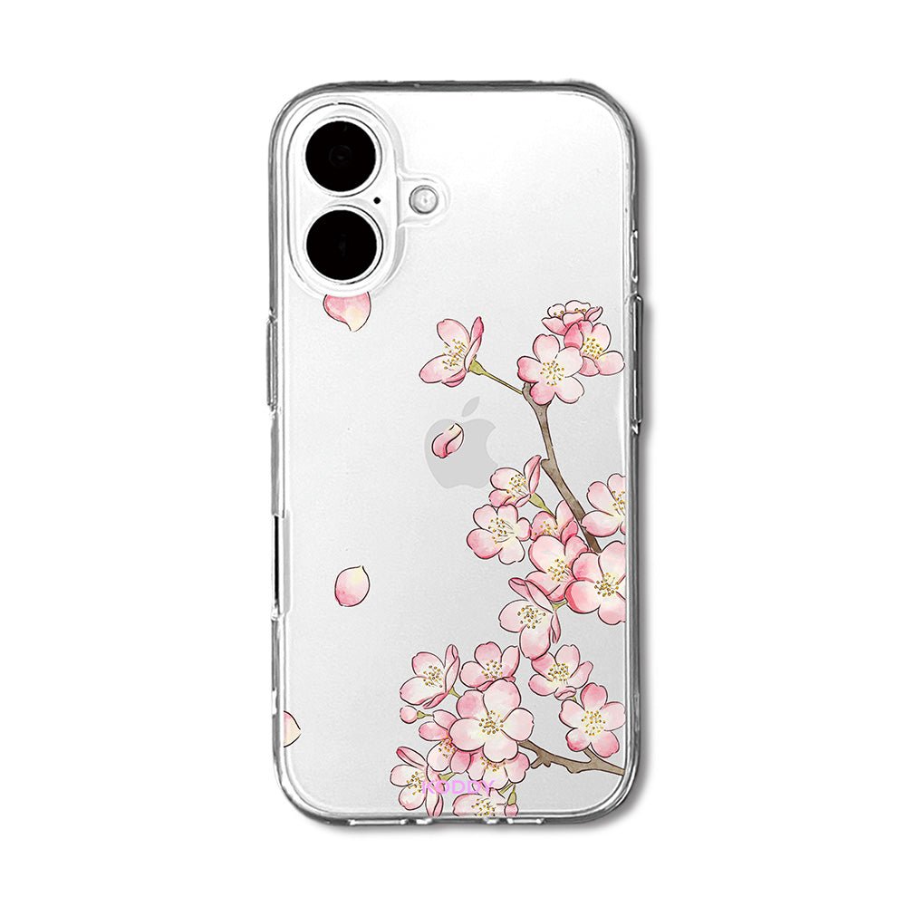Romantic Pink Cherry Blossom Clear Phone Case-KODDY