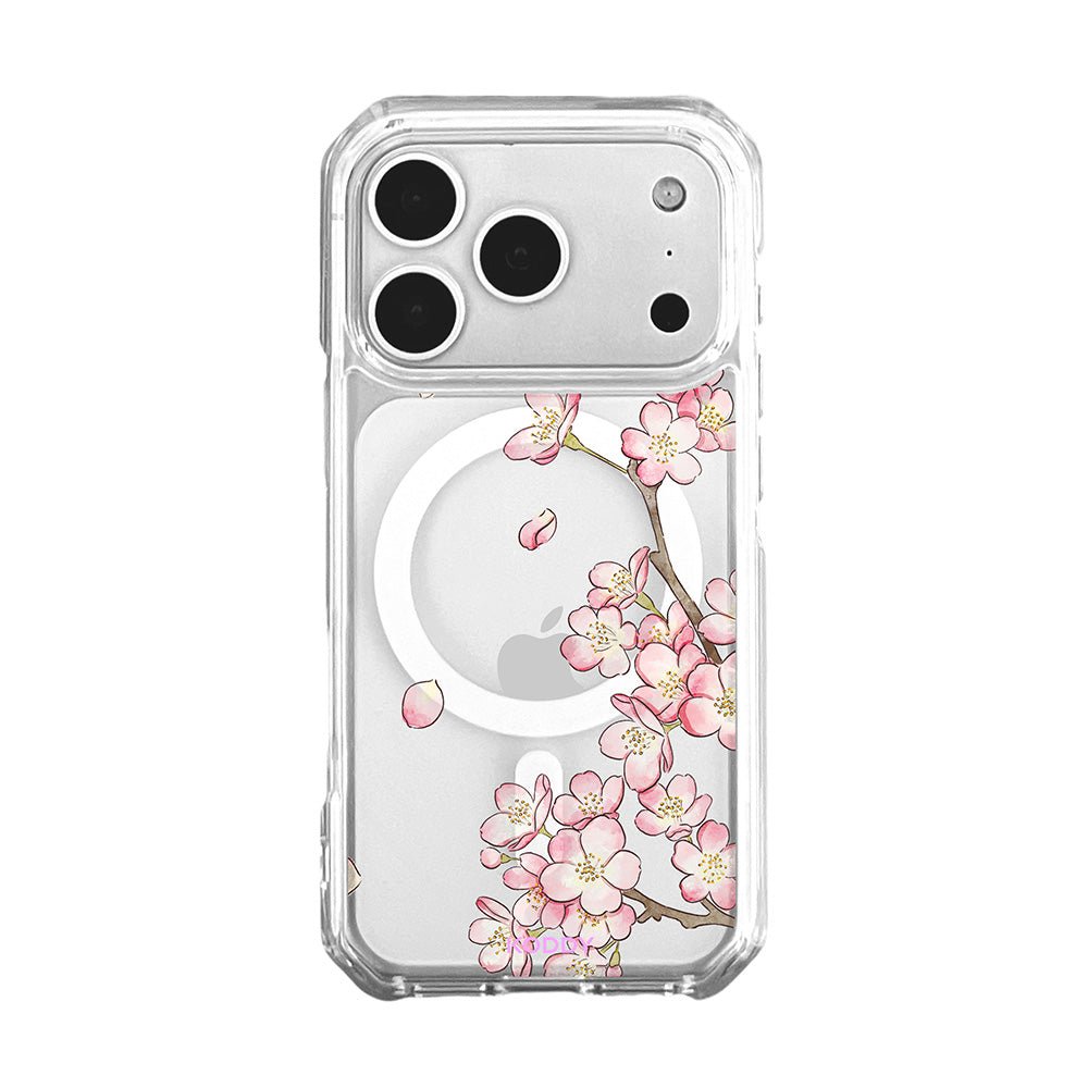 Romantic Pink Cherry Blossom Clear Phone Case-KODDY