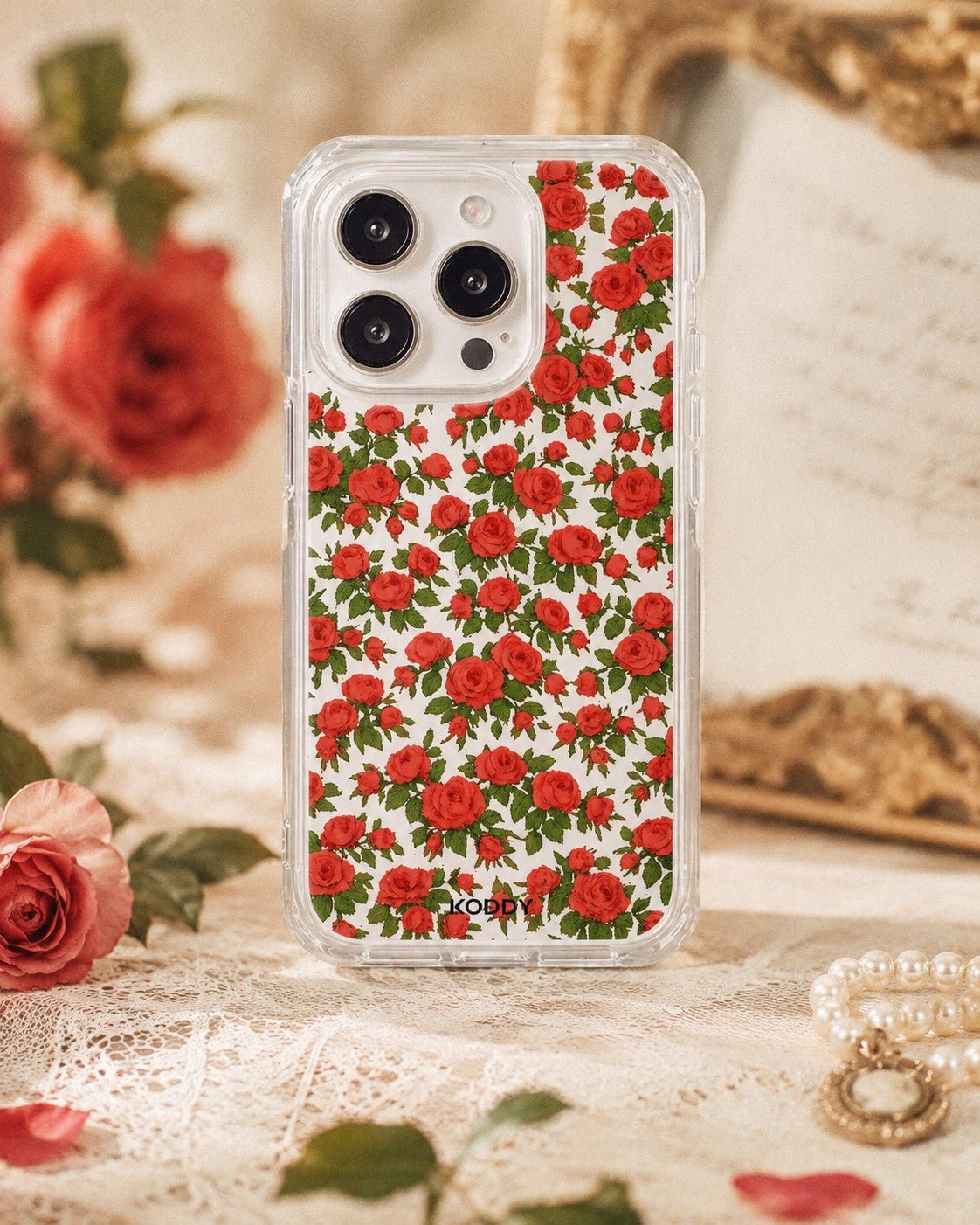 Romantic Red Rose Garden Floral Phone Case-KODDY aesthetic iphone case UK