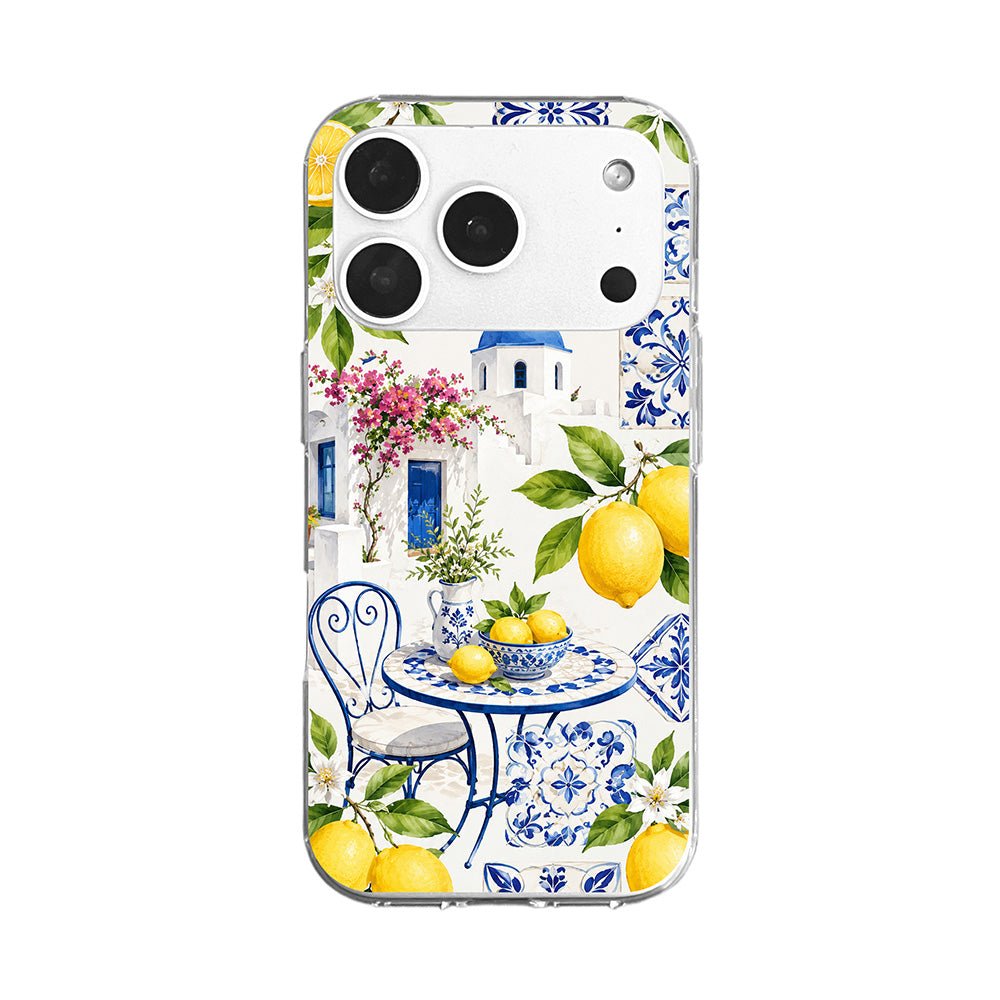 Santorini Lemon Blue Tile Phone Case-KODDY aesthetic iphone case UK