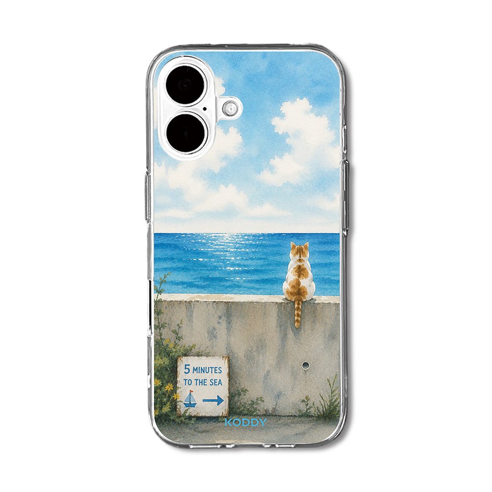 Sea View Cat Clear Phone Case