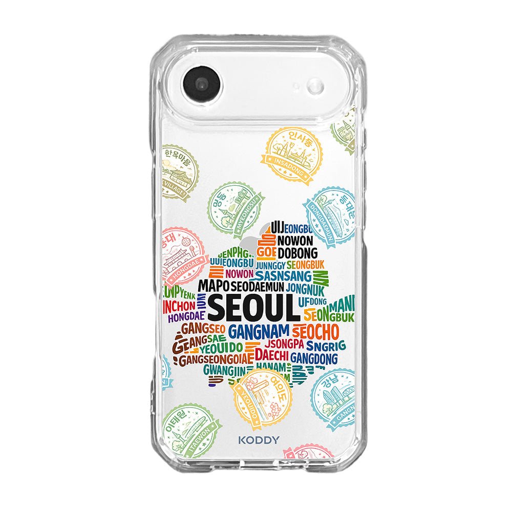 Seoul Korea Travel Stamp Typography Phone Case - KODDY