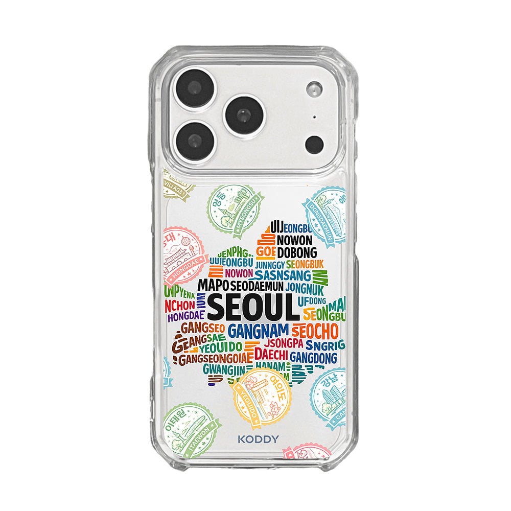 Seoul Travel Stamp Typography Phone Case