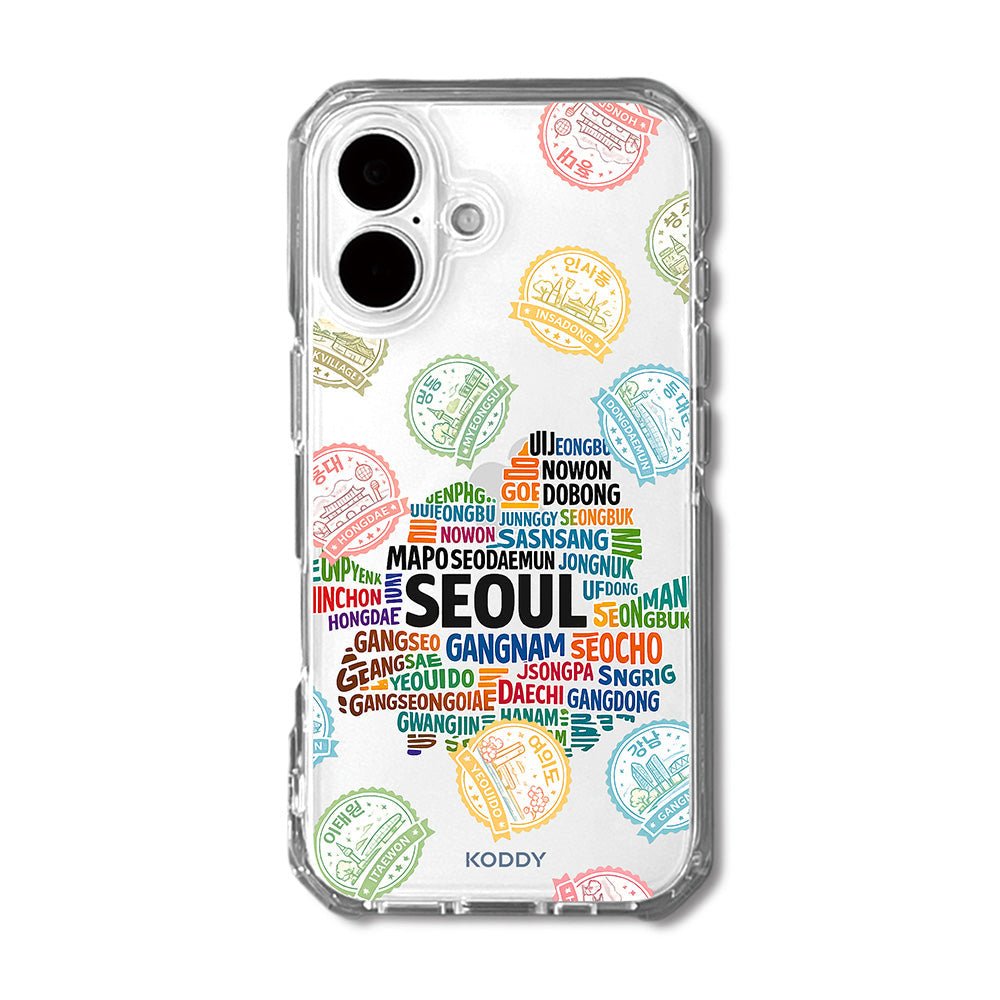 Seoul Korea Travel Stamp Typography Phone Case - KODDY