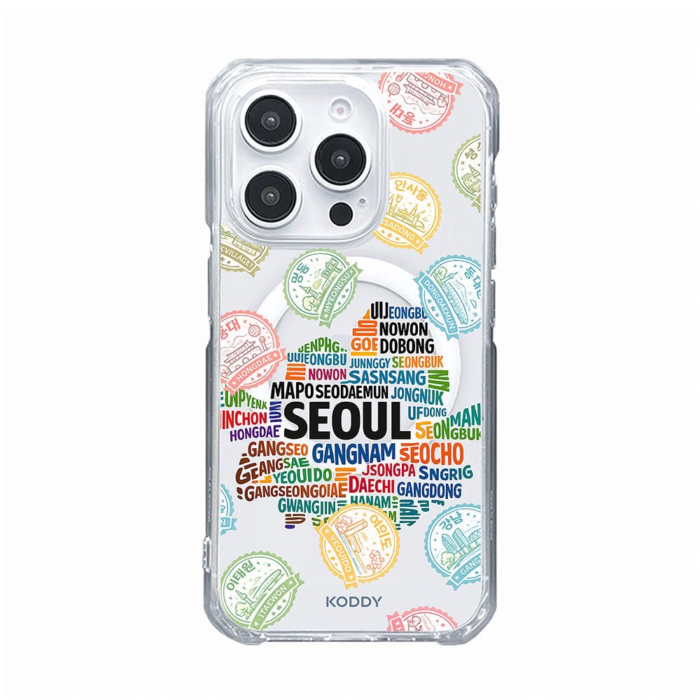 Seoul Korea Travel Stamp Typography Phone Case - KODDY