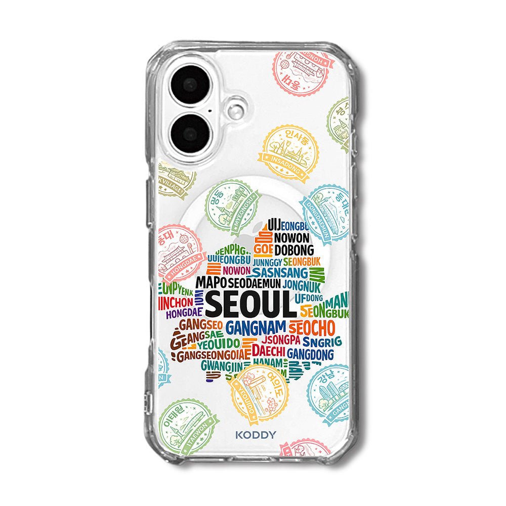 Seoul Korea Travel Stamp Typography Phone Case - KODDY