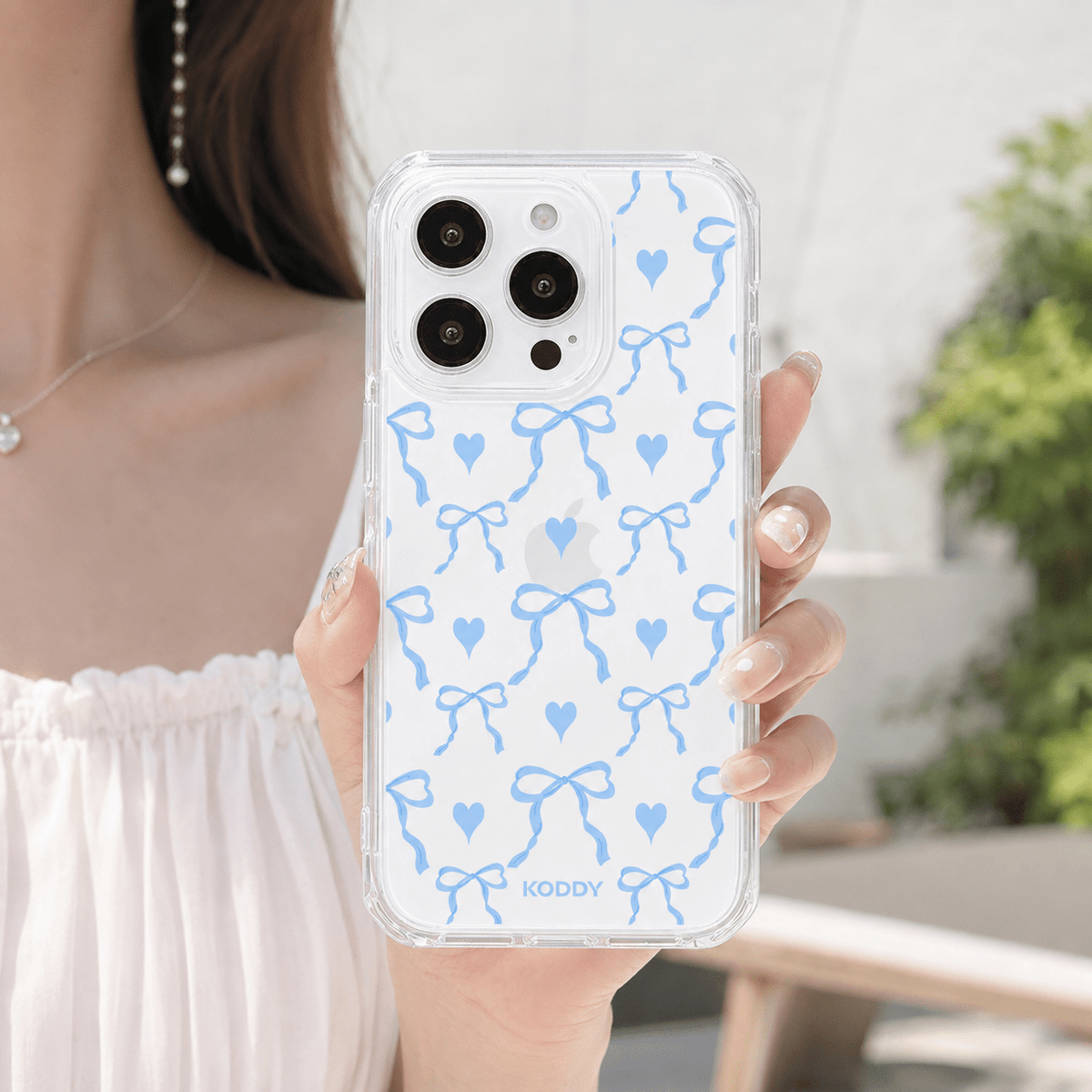 Sky Blue Bows and Hearts Phone case-KODDY aesthetic iphone case UK