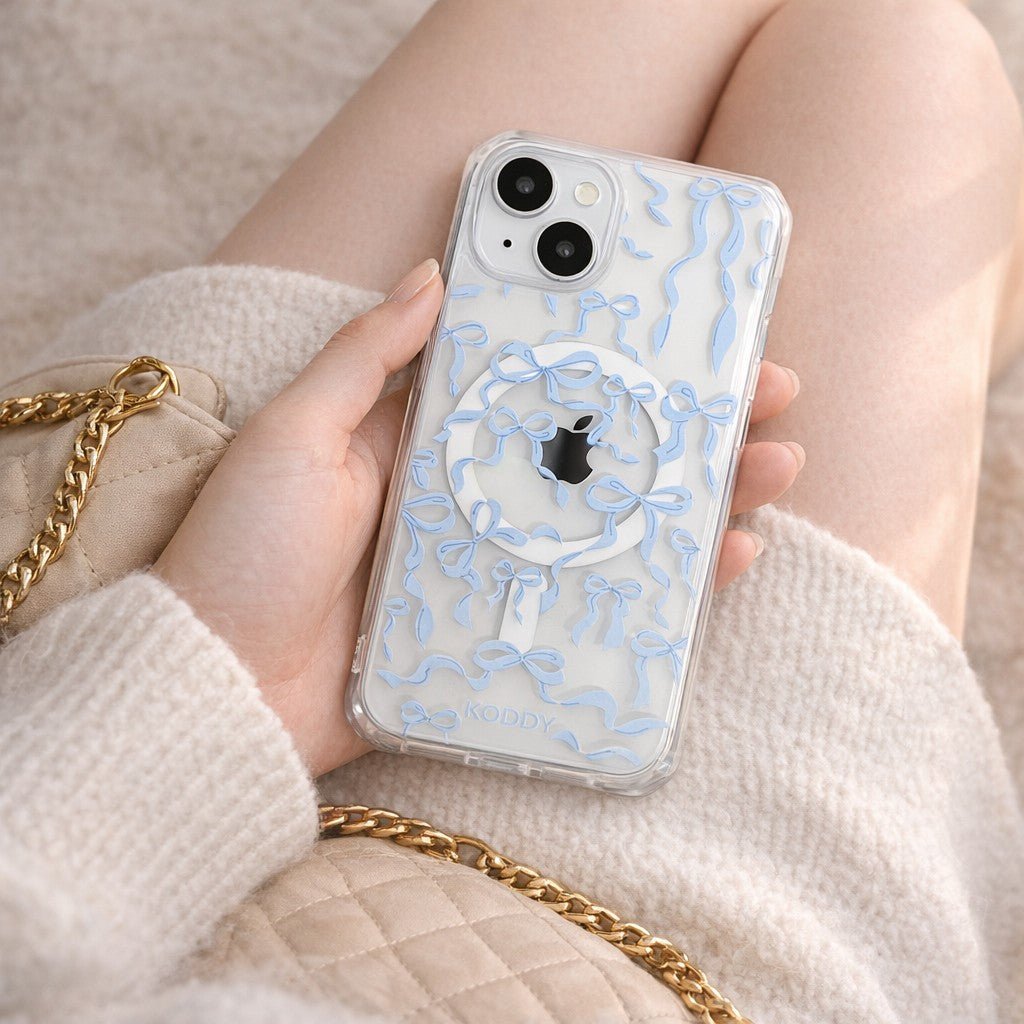 Sky Blue Ribbon Bows Phone Case - KODDY