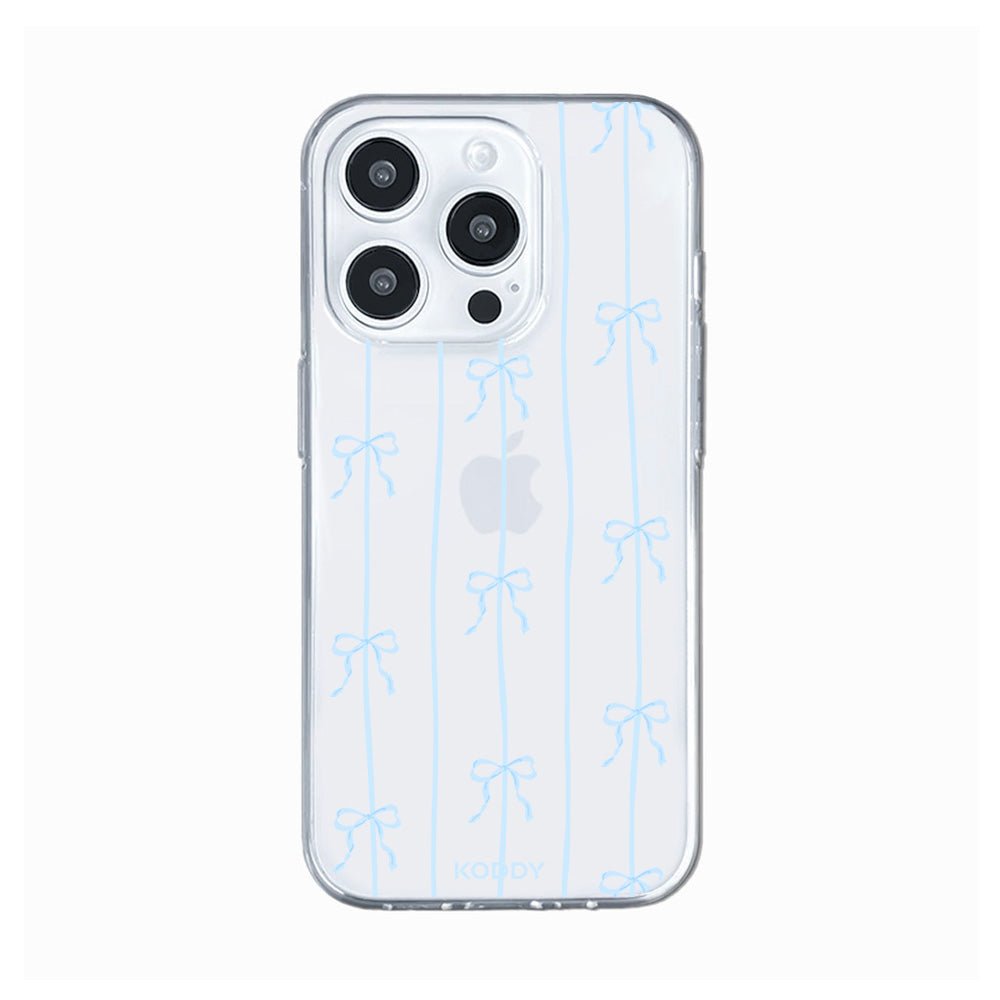 Sky Blue Ribbon Stripe Phone Case - KODDY