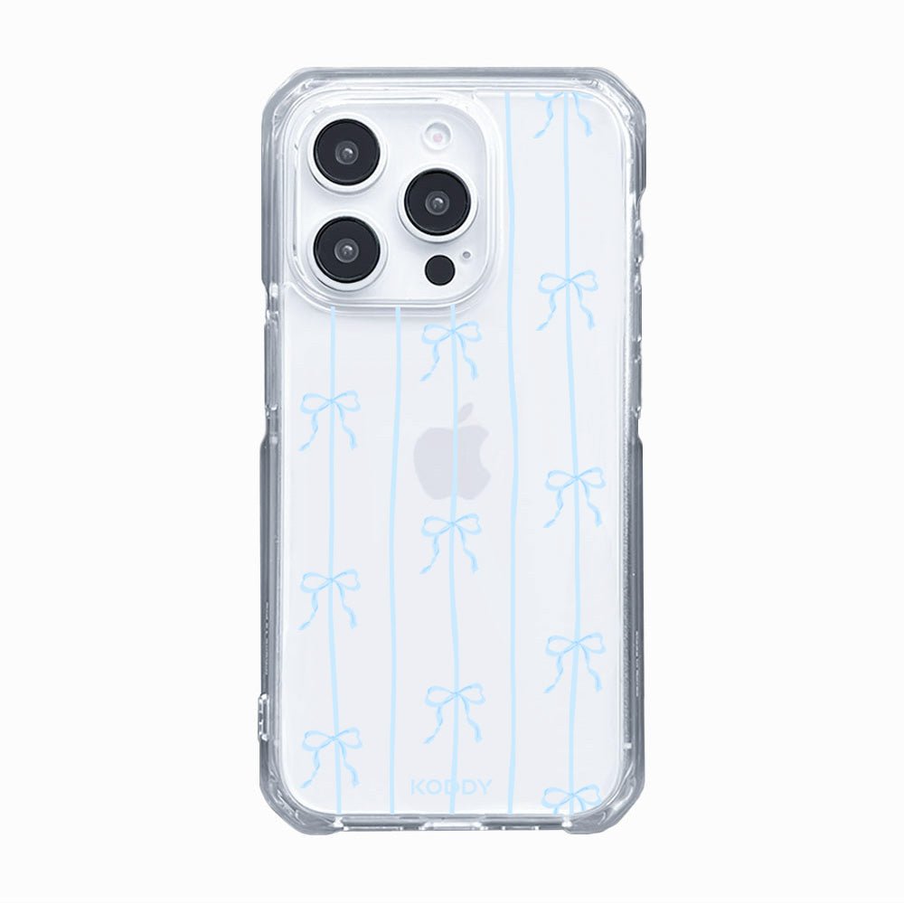 Sky Blue Ribbon Stripe Phone Case - KODDY