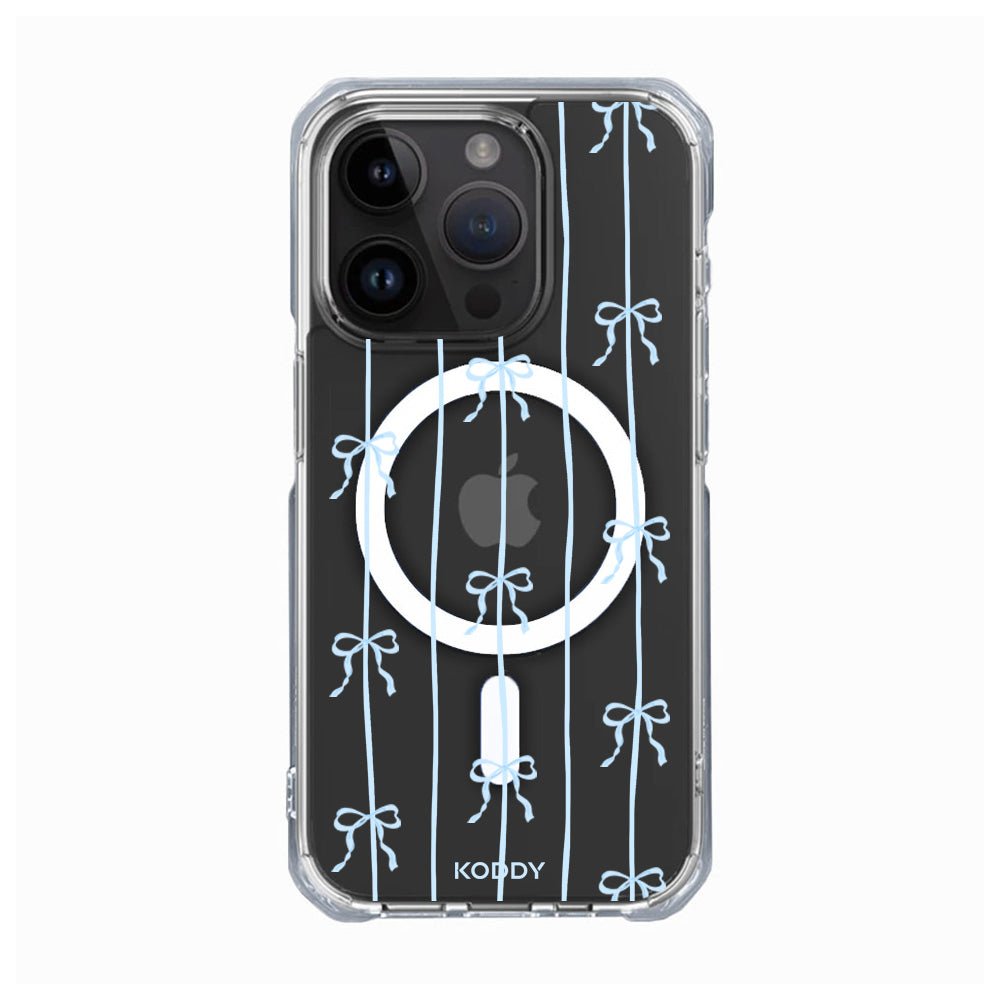 Sky Blue Ribbon Stripe Phone Case - KODDY