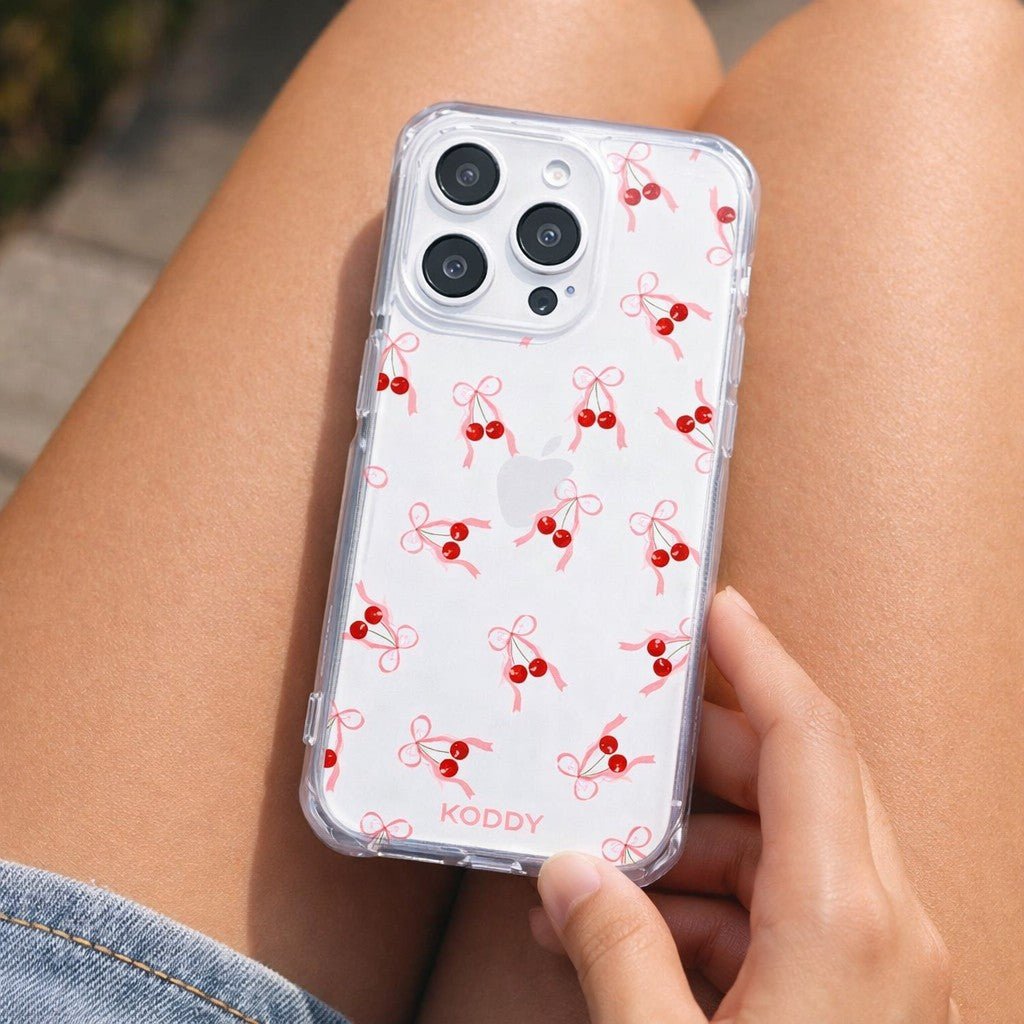Small Cherry Ribbon Phone Case - KODDY aesthetic iphone case UK