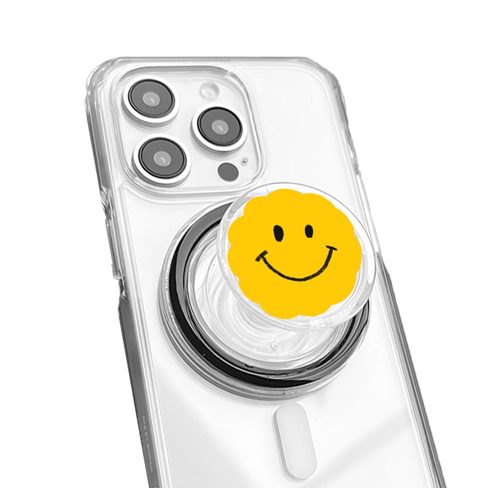 Cute & Trendy Yellow Smile Phone Grip-KODDY