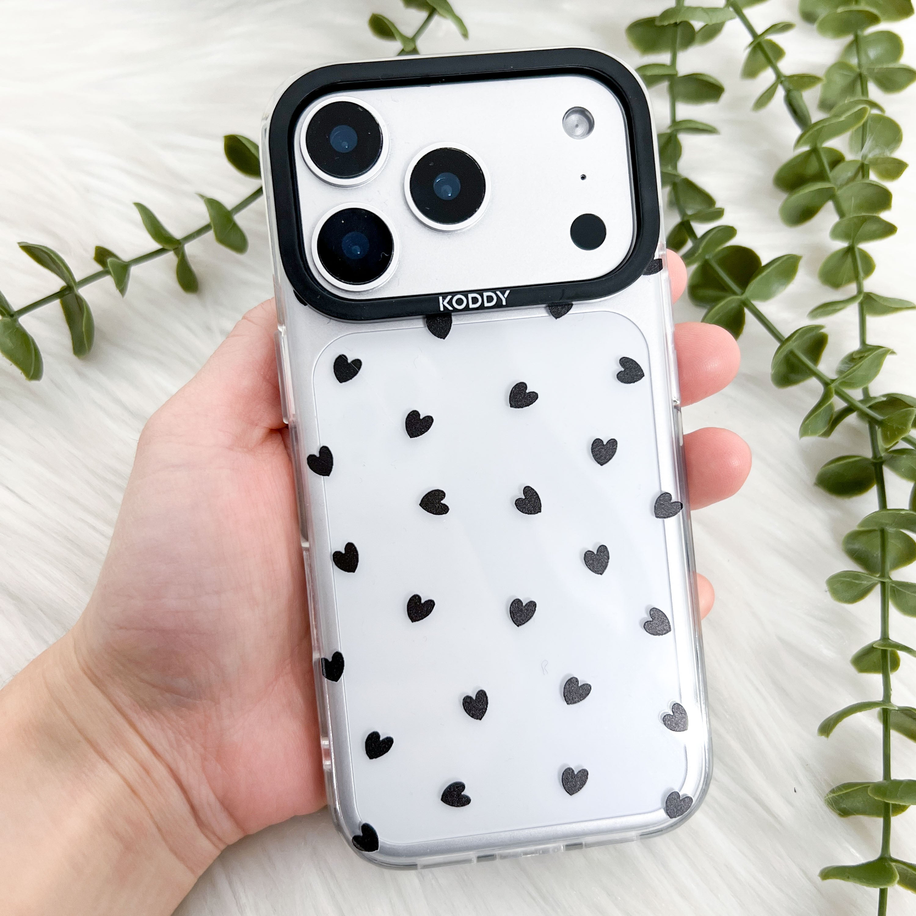 Stylish Black Hearts iPhone Case - KODDY