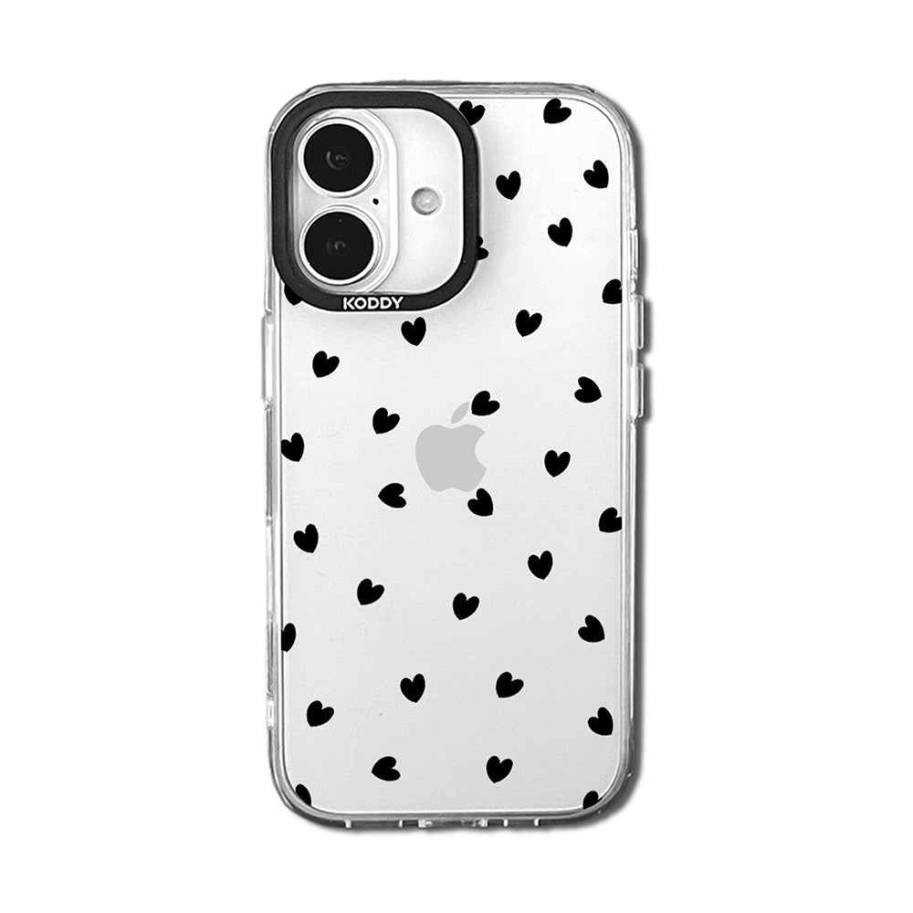 Stylish Black Hearts iPhone Case