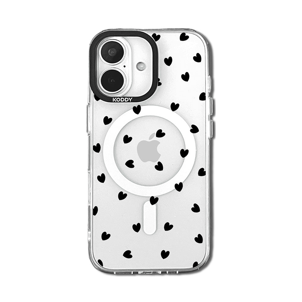Stylish Black Hearts iPhone Case