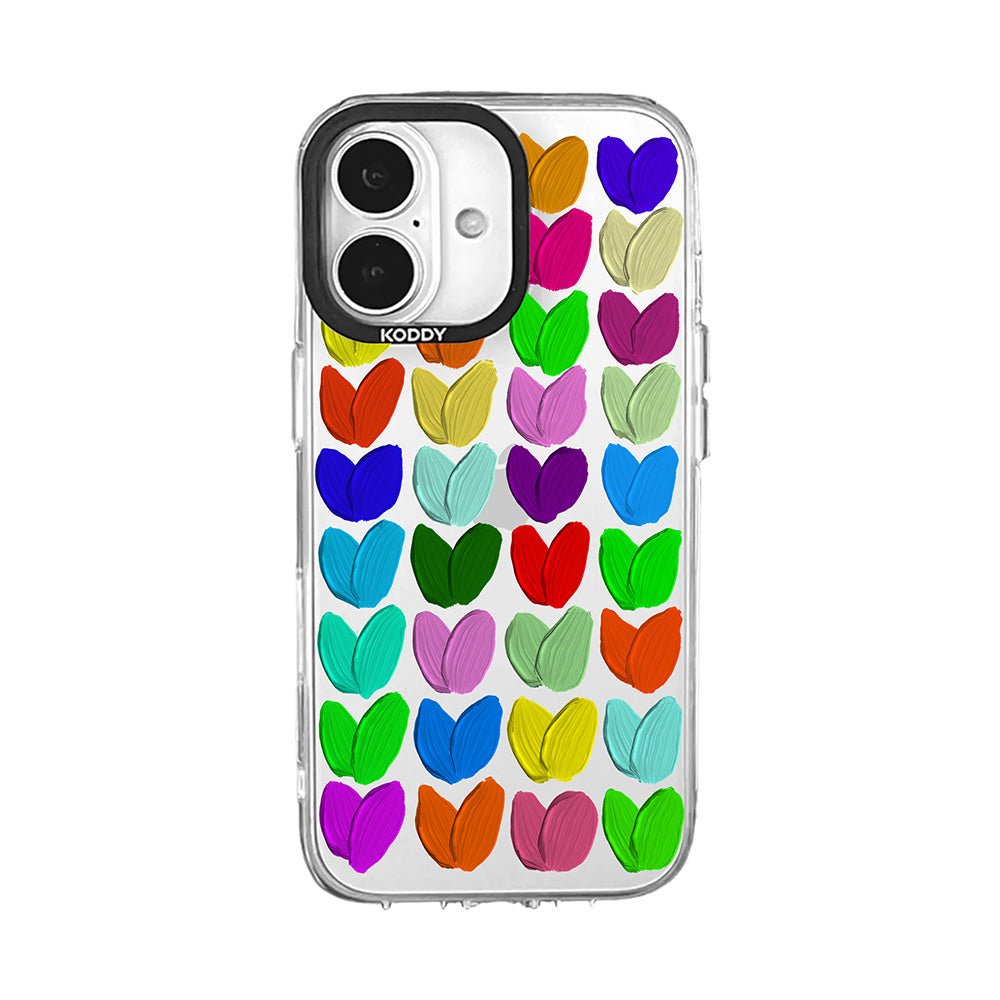 Pink Bubble Pattern Hearts iPhone Case - KODDY