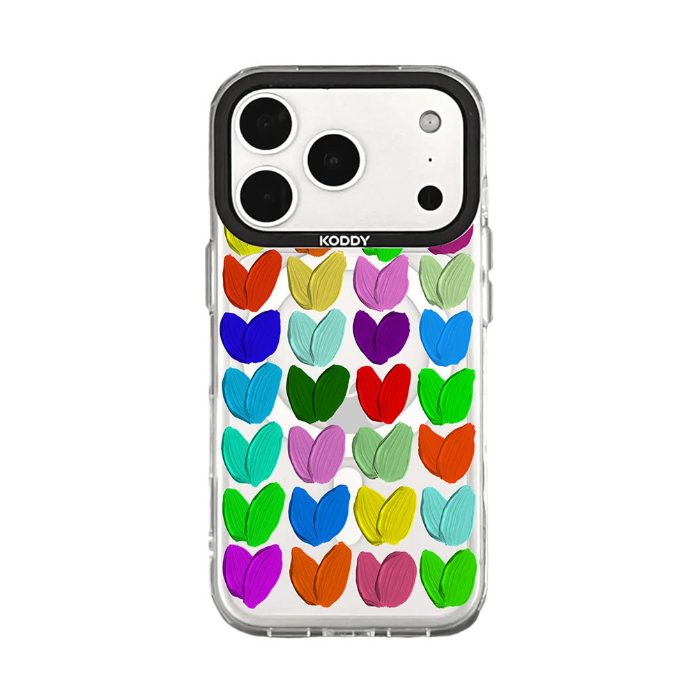 Pink Bubble Pattern Hearts iPhone Case - KODDY